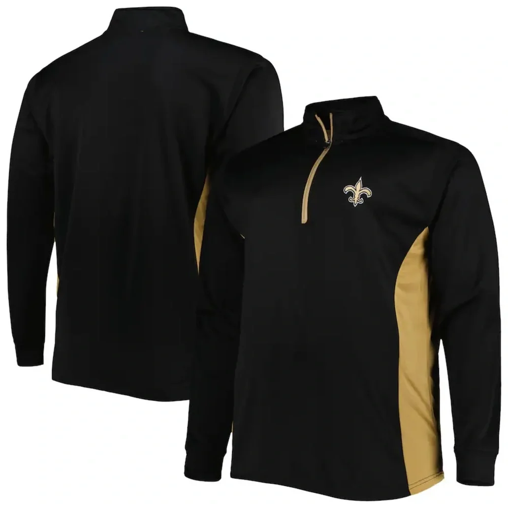 Men's Black New Orleans‎ Saints Quarter-Zip Top NWT Size S